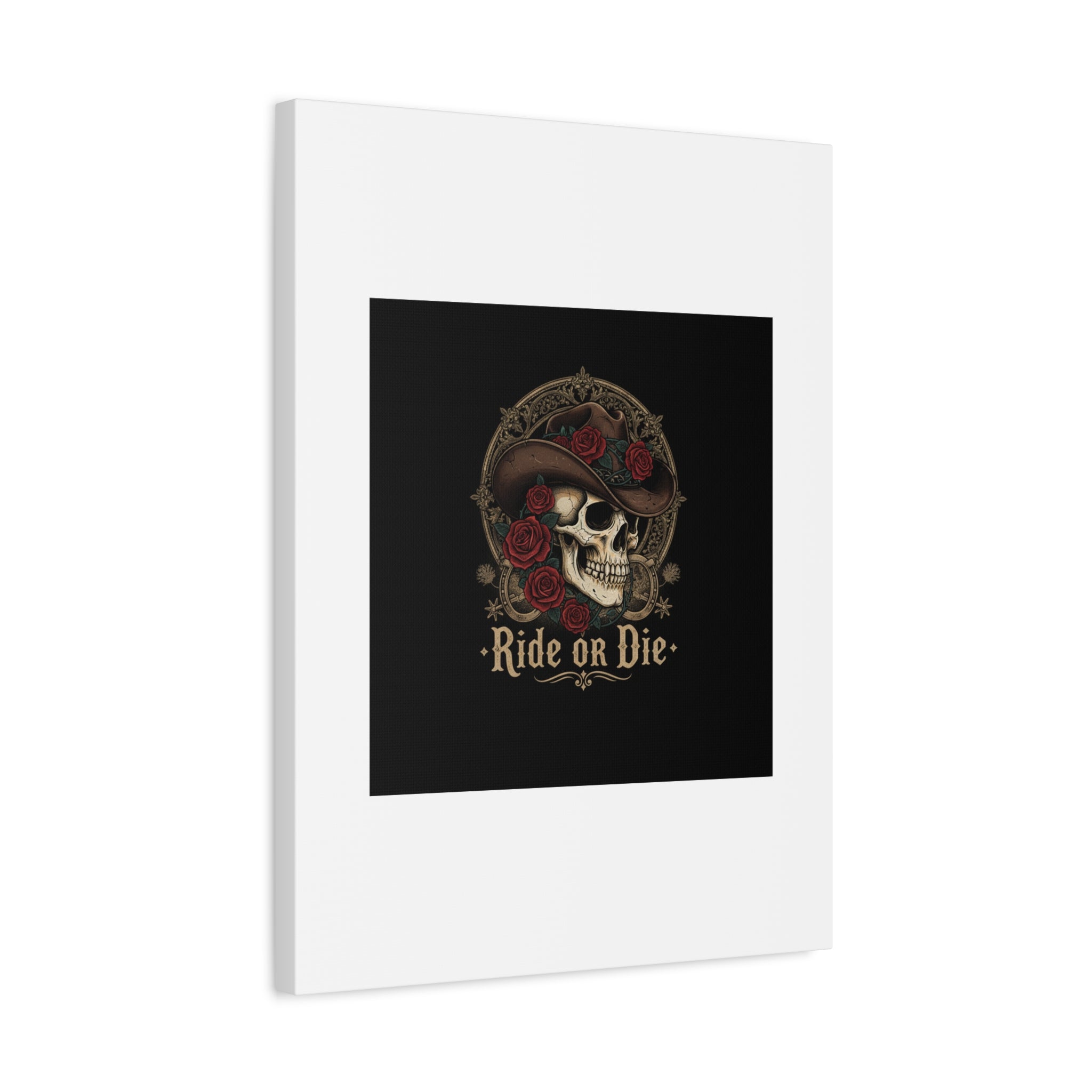 Ride or Die Skull Canvas | Western Skull Art, Gothic Americana