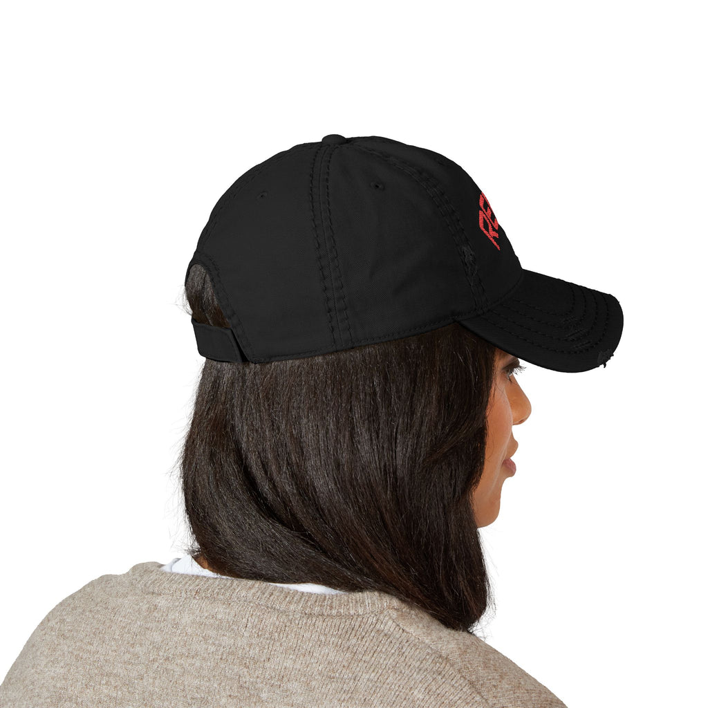 Rebel Distressed Dad Hat — Embroidered Cotton Baseball Cap