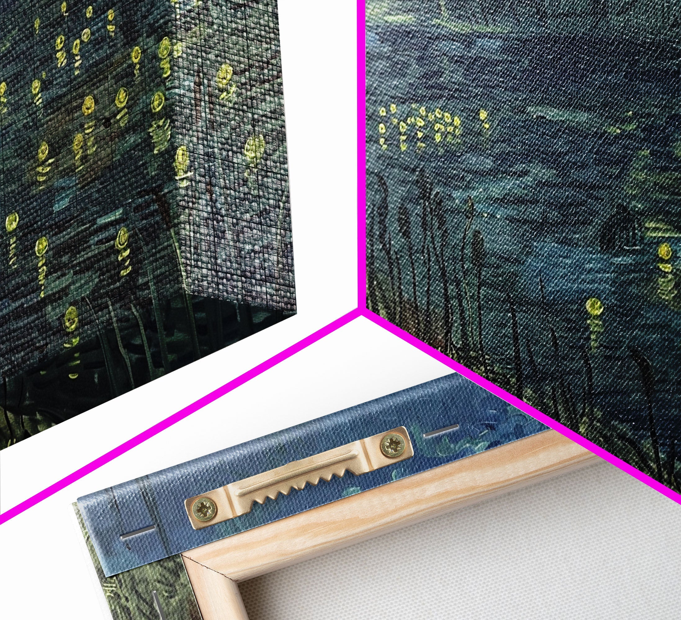 London at Midnight, Framed Canvas Print, Starry Night Inspired Victorian London, Dark Academia Halloween Wall Art