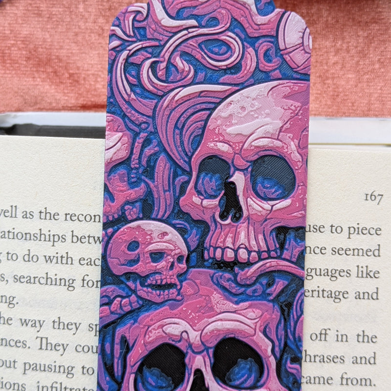 Purple Skull Folklore Bookmark 6x2 Art Reader Gift